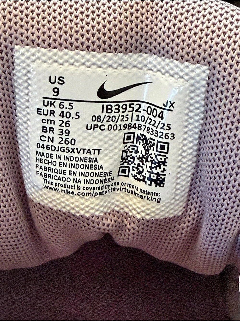 Nike AL8 Women’s Sneakers Lavender Cream Size 9 - Picture 4 of 12